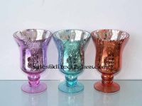 Sell Chrome Electricpate Glass Candle Holder for Decoration(DE-067)