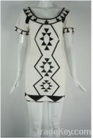 Bodycon Dress -  Bold Geometric Print