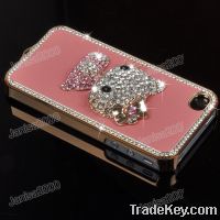 Cute Bear Crystal Stone Case TOP QUALITY LUXURY case for iPhone 4s, fo