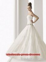 Elegant Ball Gown Strapless Sweep / Floor Length Taffeta Wedding dress