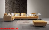 KW622 Manufacturers selling cloth art sofa Contemporary contracted L shaped sofa Corner combination sofa Yellow Beige
