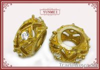 Sell brass jewelry findings bead spacers stopper with CZ