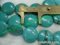 Sell Natural Turquoise Coin Shape Beads Stone Coin Beads