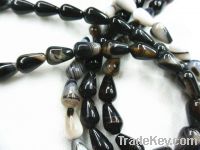 Sell Black Onyx Tear Drop Beads Semi-precious stone drop beads