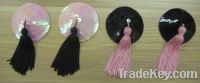 Sell tassel nipple cover with sequin, free given double sided tapes