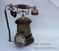 CY-502AZ wood antique telephone with rotation dial