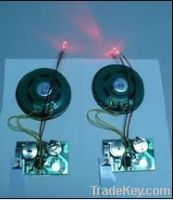 greeting card sound module with led light