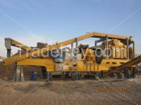 Rubber-tyred mobile jaw crushing plant