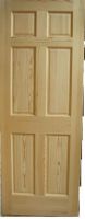 6 Panel Clear or Knotty Pine Doors