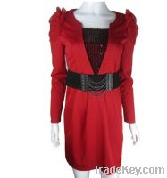 Sell 2012spring and autumn red dress get belts