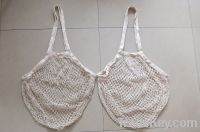 Off white cotton mesh string bag
