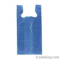 Blue HDPE t-shirt plastic bag