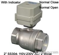 110V-230V 1 1/2'' to 2'' actuated ball valve for water treatment