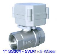 5V DC power electric valve NPT/BSP full bore 1'' for water control