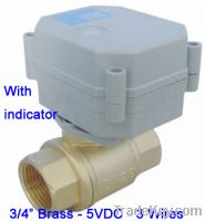 2 Way 3/4'' Brass Electric Flow Control Valve, DC5V, 2/3/5 Wires, 1.0Mpa