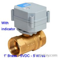 Motor Gear Valve 1'' brass 2 way 5VDC 2/3/5 wires for HVAC water