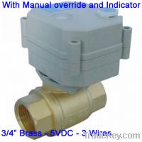 TF20-B2-B Manual Override Electric Motorized Valve brass 3/4'' DC5V