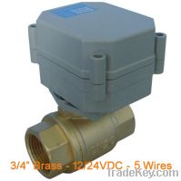 TF20-B2-A 12V/24V motorized valve 1/2'' brass 2/3/5 wires for water