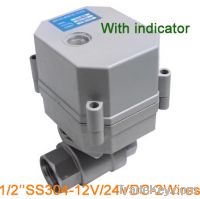DC12V/24V electric control valve 2 way DN15 stainless steel full bore