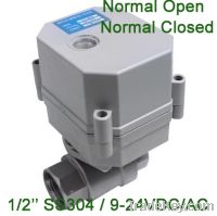 Power off return electric motorized valve 9-24V 1/2'' SS304