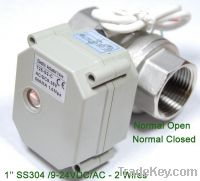 Stainless Steel 1'' full bore NO/NC electric water valve 9-24V control