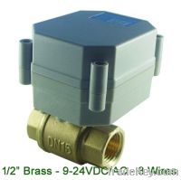 9-24VAC/DC Motorized Valve 1/2'' brass 2 way 3 wires for water control