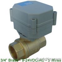 2 Way 3/4'' brass electric valve 9-24VAC/DC 3 Wires 1.0Mpa