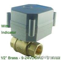 Brass 1/2'' valve with actuator 9-24VDC/AC 3 Wires open/closed 5sec