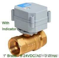 9-24V 1'' full bore motorized ball valve with indicator 3 wires 10bar