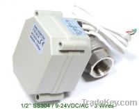 1/2'' SS304 Electric Water Valve 9-24VDC/AC 3 Wires for water control