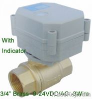 9-24VAC/DC Motorized Valve with indicator 3/4' brass 2 way 3 wires