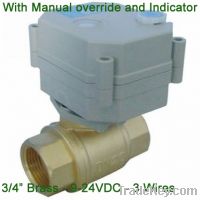 3/4'' NPT/BSP ELectric Valve with Manual Override 9-24V 3 wires