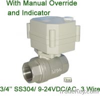 9-24V 3 wires 3/4'' SS304 Electric Flow Control Valve with manual