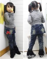 Sell New Kids Toddlers Girls Jean Leggings With Tutu Skirt Pants