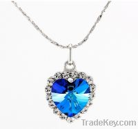 Sell blue crystal necklace with diamond jewerly