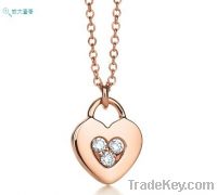 sell new heart women necklace with crystal pendants