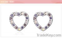 Sell heart shape earring crystal jewelry