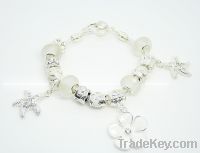 Sell glass bead bracelet with 925 silver plating accept paypal