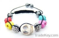 Sell new bead death's-head bracelet jewelry