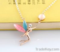 Sell dragonfly necklace with color pendants jewelry