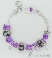 Sell bead crystal purple stone braclet jewelry