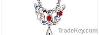 Sell crystal necklace butterfly pendants jewelry