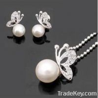 Sell Pearl Butterfly necklace earring jewelry