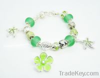 Sell green clover bracelet pendants charm beads