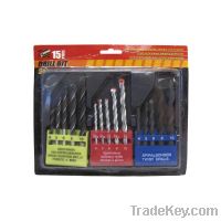 SET OF 15 ASSORTED DRILL BITS