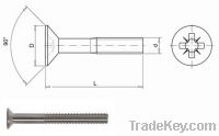 Sell Flat head machine screw, partially threaded