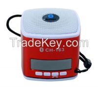 Digital Mini Cube Metallic Bluetooth Speaker with Radio, LCD, support USB and Micro SD card
