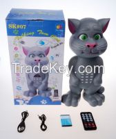Digital Talking Tom Cat Speaker with Recording/USB/TF/FM Radio/Remote Control
