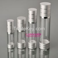 Clear airless plastic bottle, metalized airless bottle