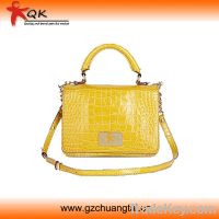 Sell  Novel Style Yellow Leather Ladies' Shoulder & Handbag